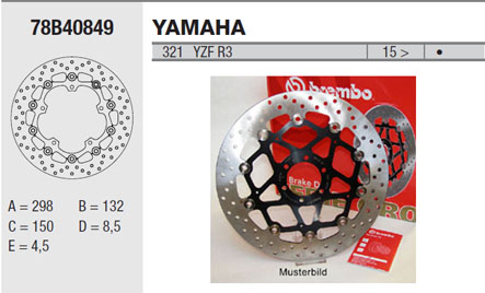 Brembo Bremsscheibe Performance Serie Oro 78B40849, vorne