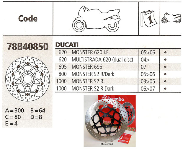 Brembo Bremsscheibe Performance Serie Oro 78B40850, vorne