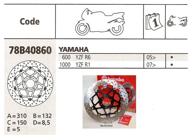 Brembo Bremsscheibe Performance Serie Oro 78B40860, vorne