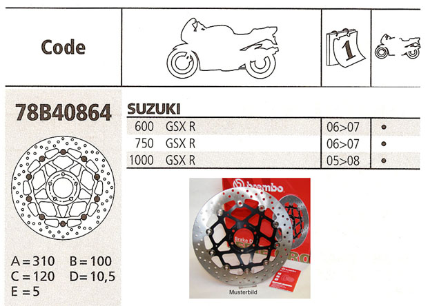 Brembo Brake Disc Performance Serie Oro 78B40864, front