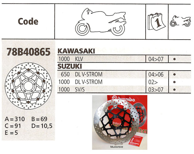 Brembo Brake Disc Performance Serie Oro 78B40865, front