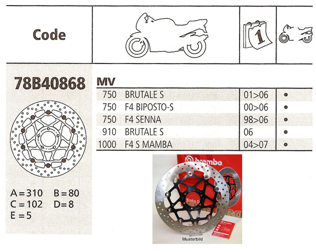 Brembo Brake Disc Performance Serie Oro 78B40868, front