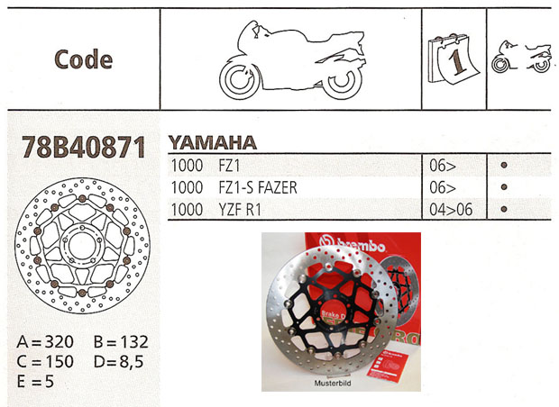 Brembo Bremsscheibe Performance Serie Oro 78B40871, vorne