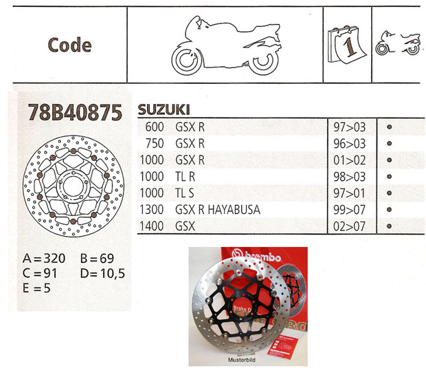 Brembo Brake Disc Performance Serie Oro 78B40875, front