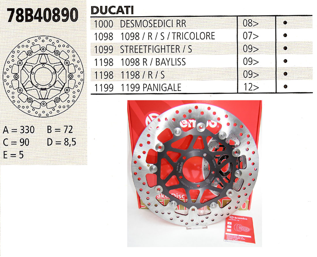 Brembo Brake Disc Performance Serie Oro 78B40890, front