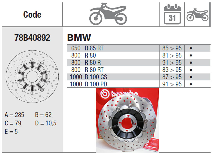 Brembo Brake Disc Performance Serie Oro 78B40892, front