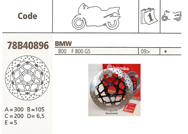 Brembo Bremsscheibe Performance Serie Oro 78B40896, vorne