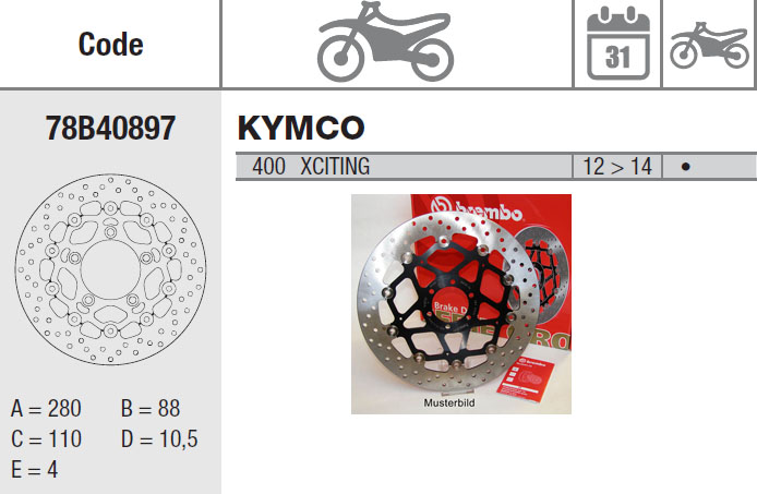 Brembo Brake Disc Performance Serie Oro 78B40897, front