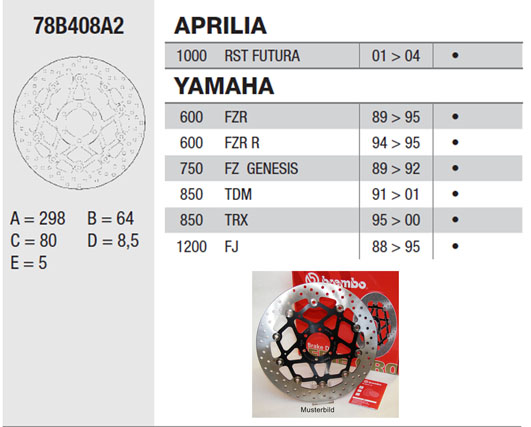 Brembo Bremsscheibe Performance Serie Oro 78B408A2, vorne