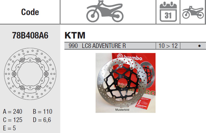 Brembo Brake Disc Performance Serie Oro 78B408A6, front