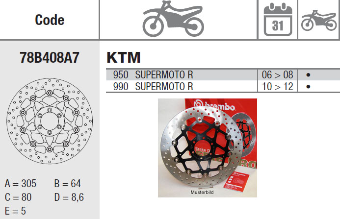 Brembo Brake Disc Performance Serie Oro 78B408A7, front