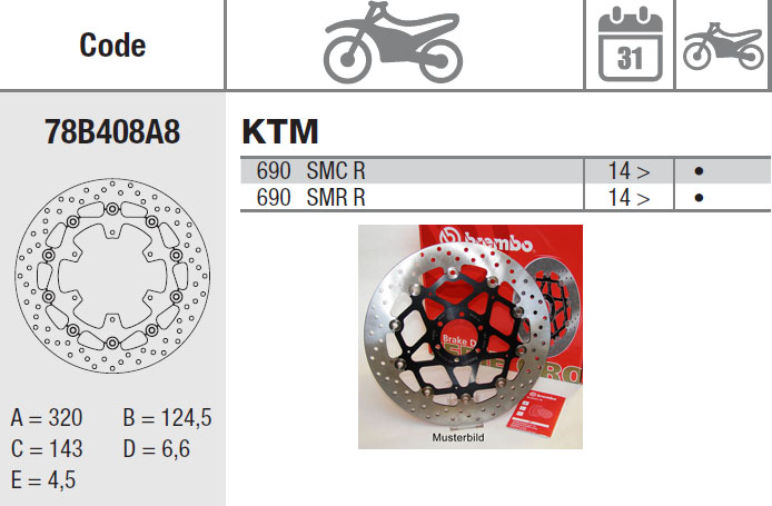 Brembo Brake Disc Performance Serie Oro 78B408A8, front