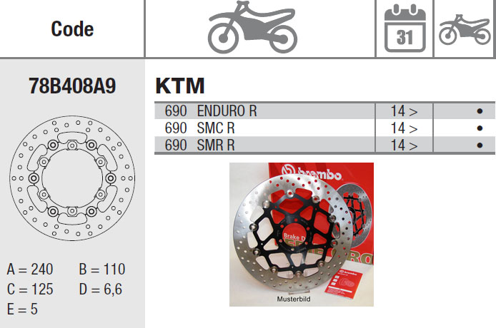 Brembo Brake Disc Performance Serie Oro 78B408A9, rear