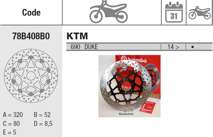 Brembo Brake Disc Performance Serie Oro 78B408B0, front