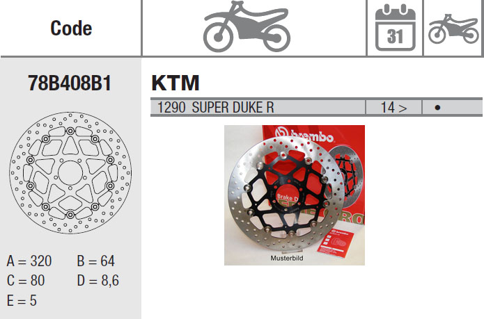 Brembo Brake Disc Performance Serie Oro 78B408B1, front